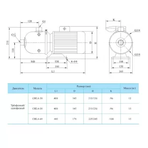 CNP CHL4-30LSWSC насос многоступенчатый горизонтальный (ЦНП) CNP CHL4-30LSWSC насос многоступенчатый горизонтальный (ЦНП)